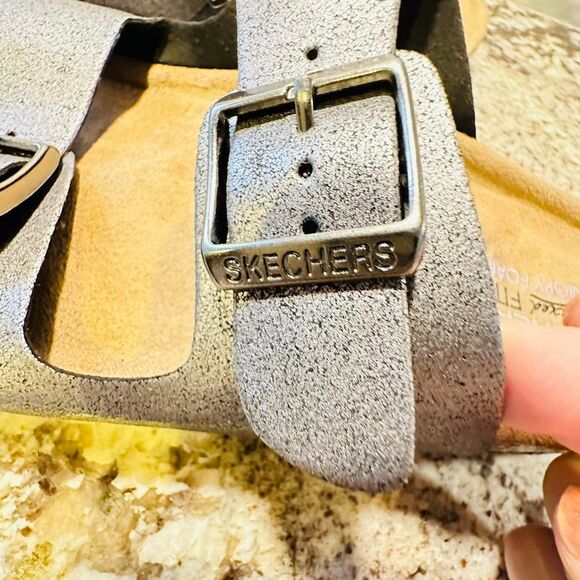 Skechers Women's Silver and Grey Sandals - Picture 4 of 8